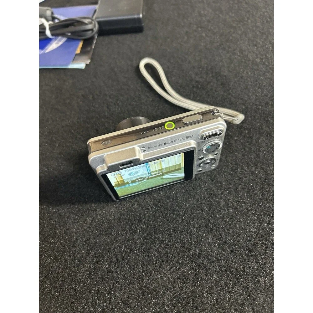 Sony Cybershot DSC-W170 10.1MP Digital Camera-Battery, Charger, Manuals Case B-5
